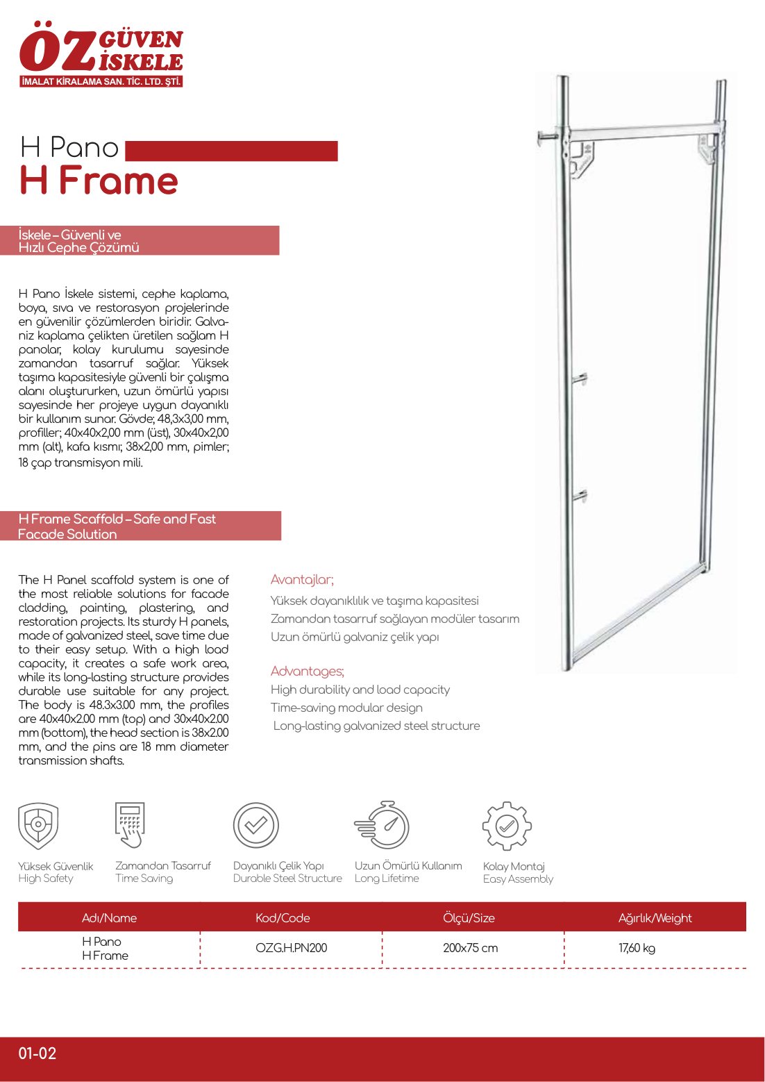 H Pano katalog sayfası